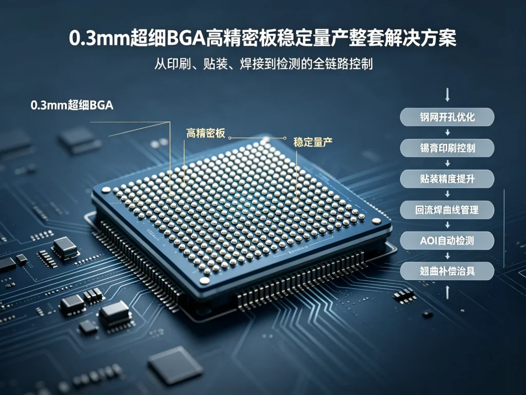 0.3mm超细BGA高精密板稳定量产整套解决方案